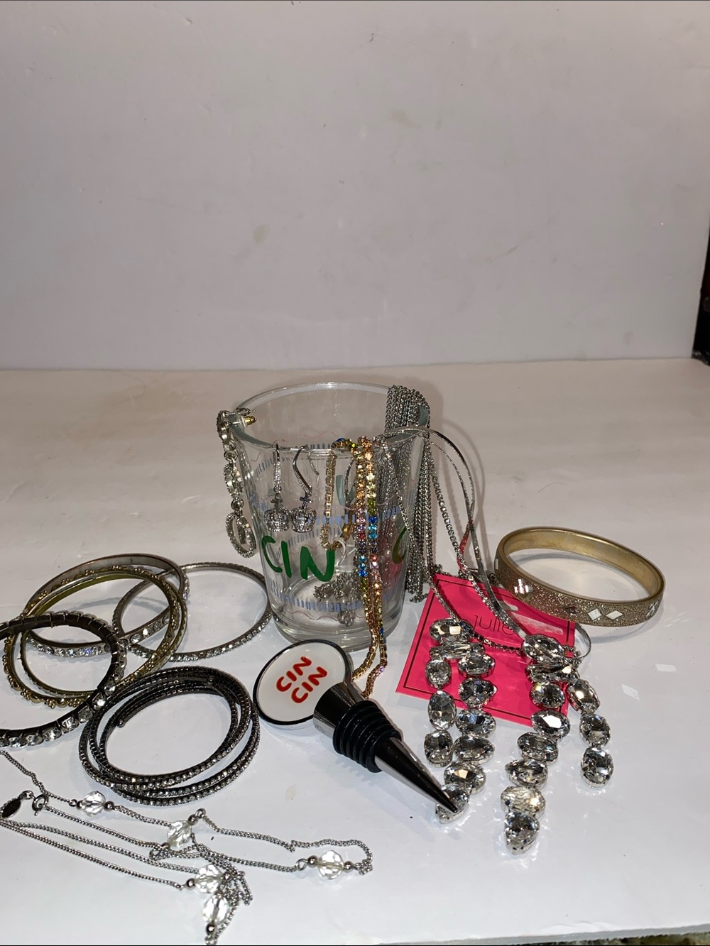 Assorted Silver and Gold Women's Jewelry Set with Clear Glass Accent - Picture 5 of 6